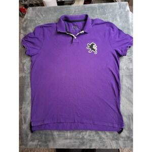 Mens XXL Express Short Sleeve Polo Shirt Purple Large Lion Logo Classic